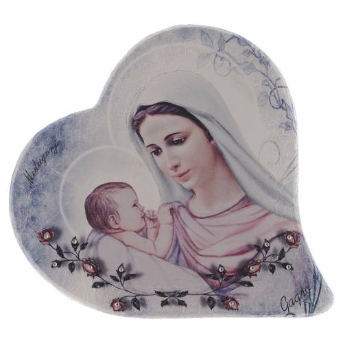 Heart-shaped Stone - Our Lady of Medjugorje and child