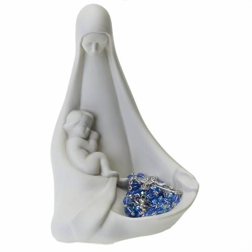 Rosary Case - Holy Water font Madonna and Baby