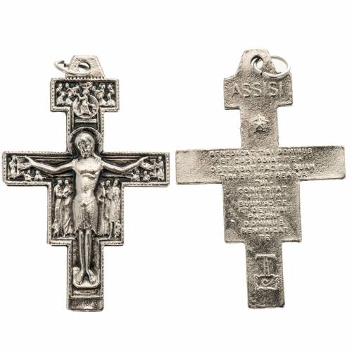 damiano cross pendant silver metal