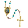 rosary of mary regina mundi turquoise beads glass