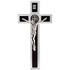 saint benedict cross with wood inlays 40x20