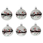 Christmas tree Christmas tree branches red birds blown glass 80 mm 6 pcs