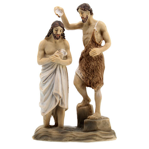 Estatuas escenas bautismo de Jesús con Juan Bautista 9 cm - Copia