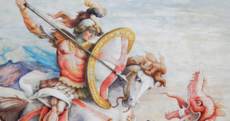 The story of St George who killed a dragon
