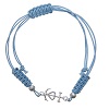 Bracelet with Faith, Hope and Charity in 800 silver and light blue line 
