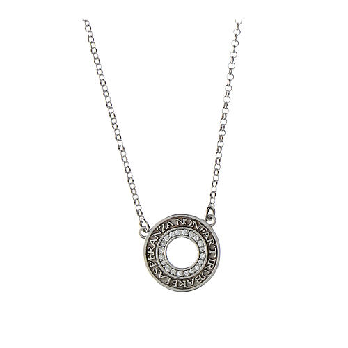 Rhodium necklace Agios zircons hope 925 silver 