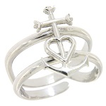 Ring in sterling silver Faith, Hope and Charity copia