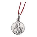 Saint Teresa of the Child Jesus medal 925 silver finished in rhodium 0.39 in 2