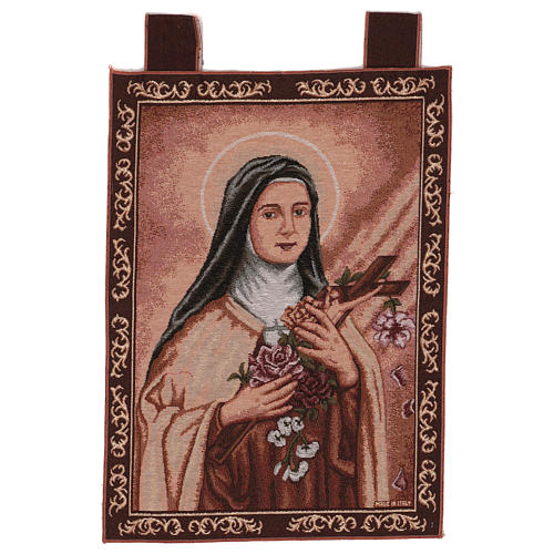 Saint Therese of Lisieux wall tapestry with loops 21x16
