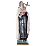 St. Teresa Statue, 60 cm in mother of pearl plaster 2
