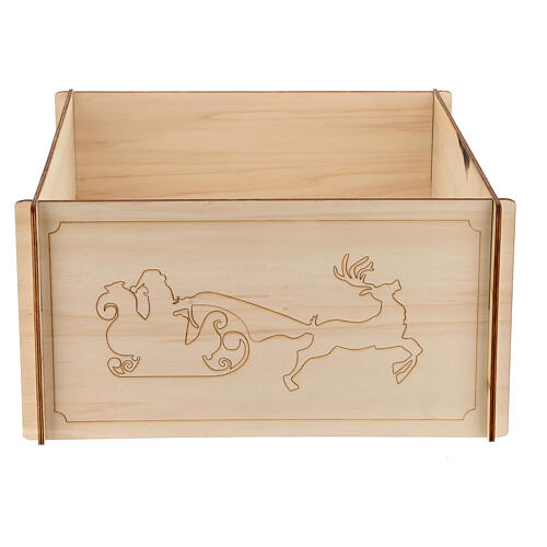 Christmas tree base cover made of natural wood. Santa's sleigh. 17x17 in