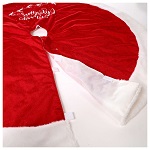 Red Christmas tree skirt with Santa and Merry Christmas inscription 125 cm