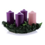 Liturgical Advent kit wreath and shiny candles 8x15 cm 150x150