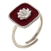 Adjustable red shell ring in 925 silver HOLYART Collection