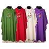 set of chasubles 4 colours with jubilee 2025 official logo embroidered