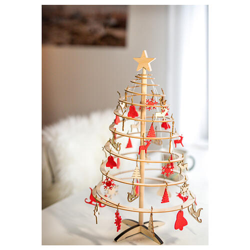 Mini Christmas tree SPIRA 42 cm with ornaments set