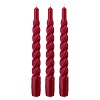 Red twisted candle, 8 in, approx. 4–5-hour burn time