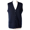 Blue V-neck sleeveless nun cardigan with pockets In Primis
