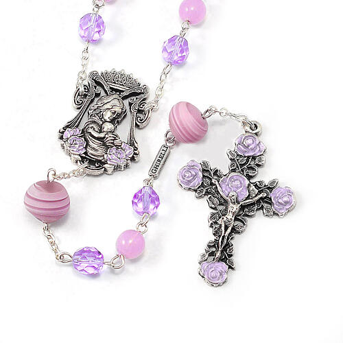 ghirelli rosary for women 10 mm in antique silver murano glass