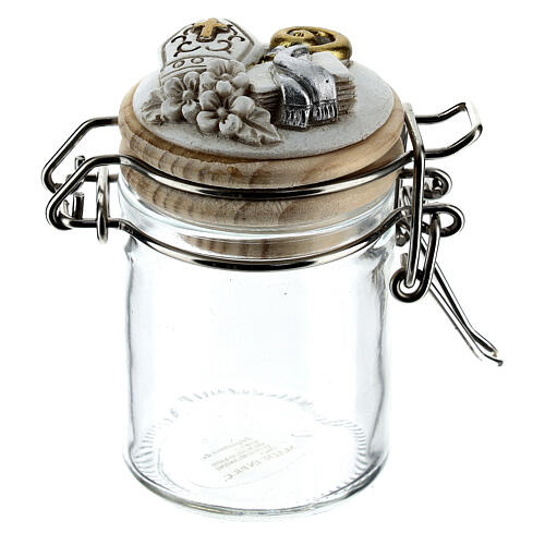 Confirmation glass jar favor 8 cm