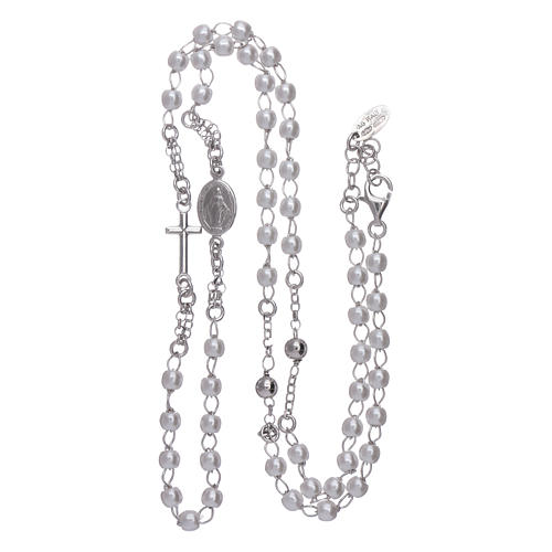 Rosary AMEN Necklace pearls silver 925