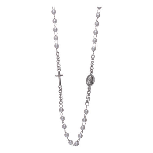 Rosary AMEN Necklace pearls silver 925