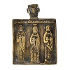 Ancient miniature icon of Saints Martyrs, bronze, 19th century, 2.5x1.8 in